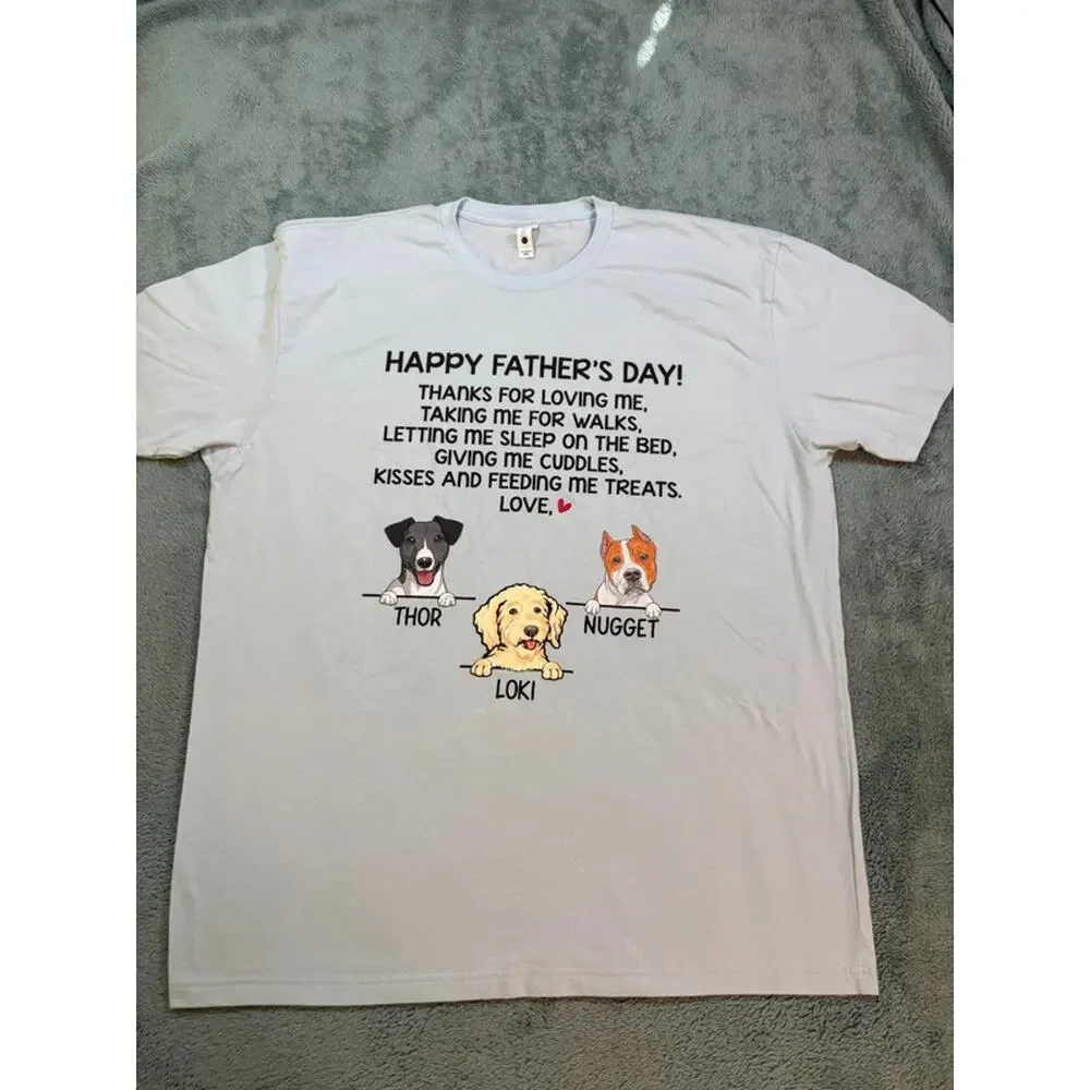 Father’s Day Dog Graphic T-Shirt XXL Light Blue Custom Pet Shirt - Picture 2 of 7
